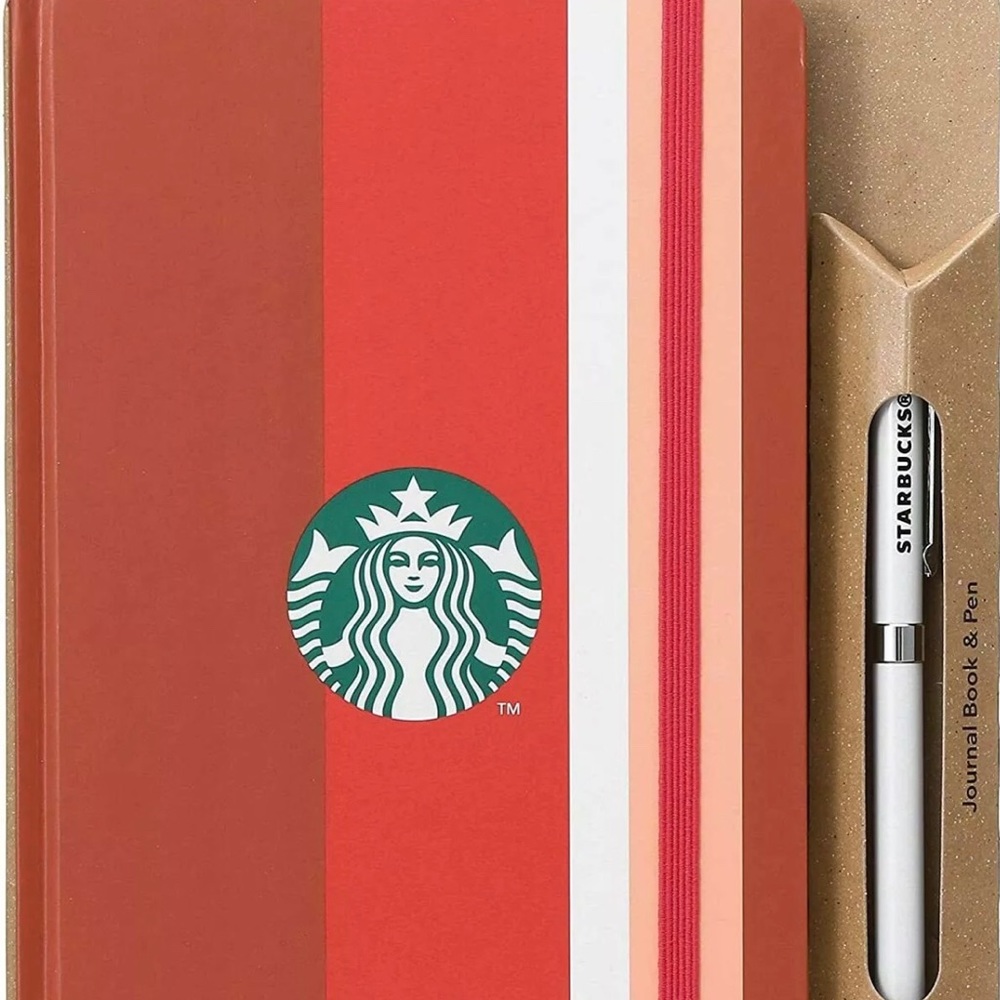 Starbucks ☕️💛 Journal Book Stripe & Pen Set